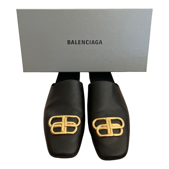 Blaneciaga BB leather slippers - Picture 3 of 3